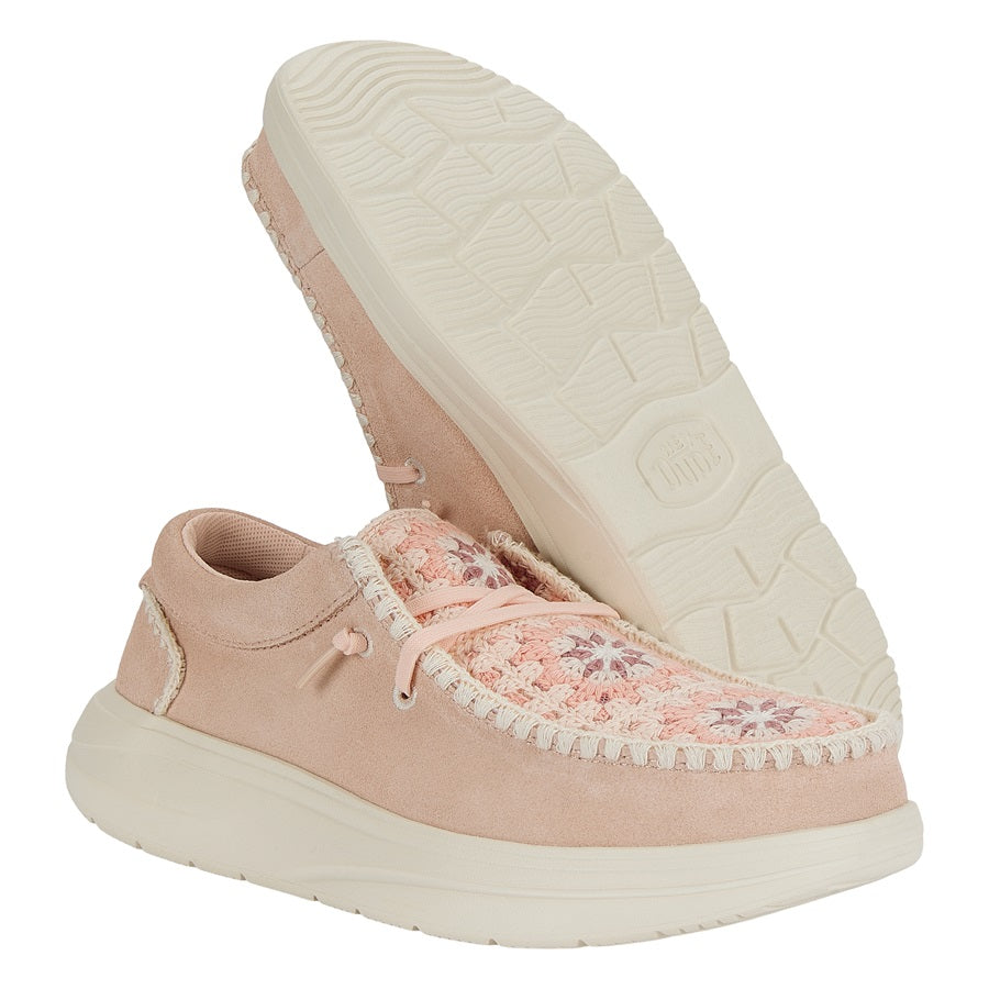 Wendy Comf Suede Crochet - Pale Pink/Multi - Image 4